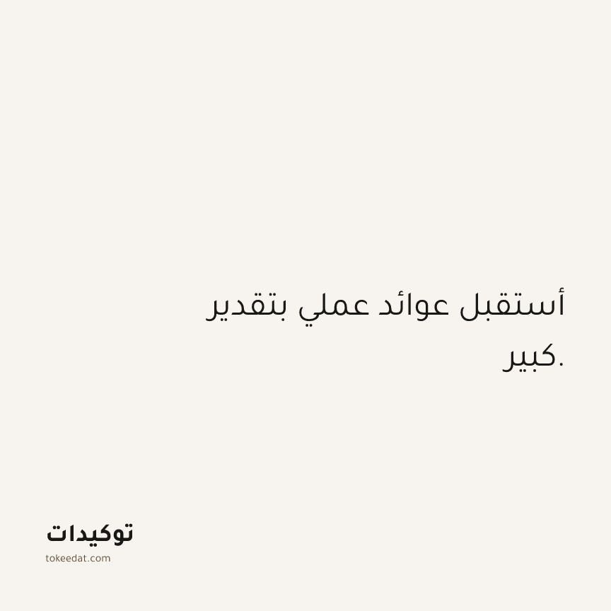 توكيد الوفرة: أستقبل عوائد عملي بتقدير كبير.